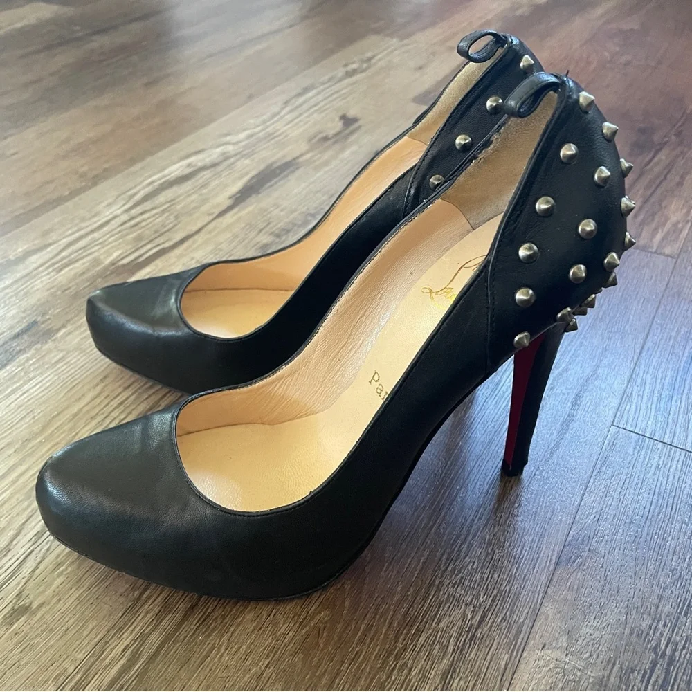 Christian Louboutin spiked rock goth rebel heels 41 1/2 - Picture 3 of 11